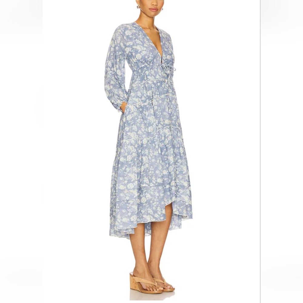 Free People Pappiet Midi Dress in Blue sz SML 💲ON SALE💲 - Picture 9 of 16